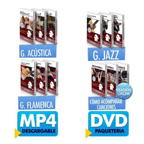Combo guitarra acústica disponible online y dvd